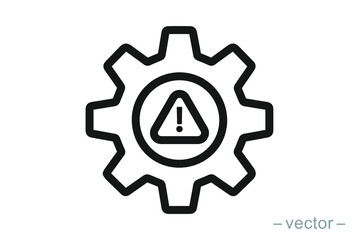 System error icon vector, system not working sign. Line Style. EPS 10.