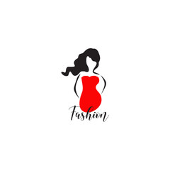 Girl model fashion logo design