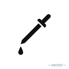 Dropper icon in trendy flat design. Solid Style. EPS 10.
