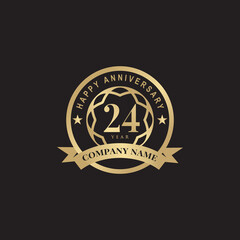 24th year celebrating anniversary logo design