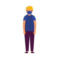 boy with medical mask vector design