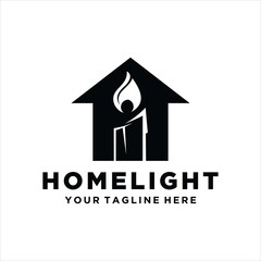 home candle logo vector design. vector illustration design