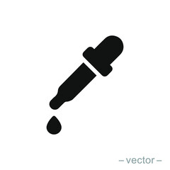 Dropper icon in trendy flat design. Solid Style. EPS 10.