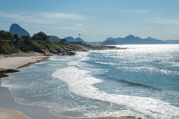 Ipanema beach deserted during the quarantine during Covid-19 Coronavirus outbreak