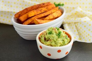 Sweet potato fries with guacamole
