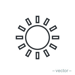 Sun icon vector for your web design, logo, UI. illustration. Line style. EPS 10.