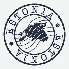 Estonia Stamp Postal. Map Silhouette Seal. Passport Round Design. Vector Icon. Design Retro Travel.