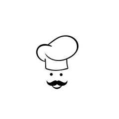 Chef in a cooking hat vector logo. Icon or symbol for design menu restaurant, cooking club, food studio or home cooking.