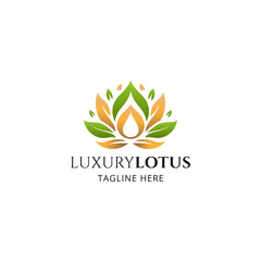 Obraz premium Luxury Lotus Flower Logo Template