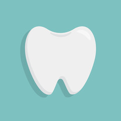 Flat vector illustration: tooth icon.