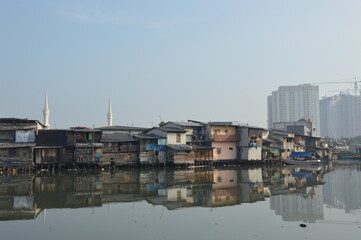 Slums in Jakarta, Indonesia