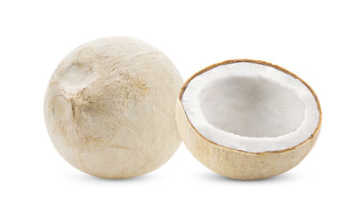 young coconut on white background