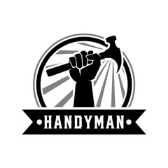Handyman Logo. Hammer Logo Design Vector