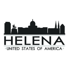 Helena Skyline Silhouette Design City Vector Art Famous Buildings - obrazy, fototapety, plakaty