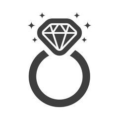 Diamond engagement ring icon