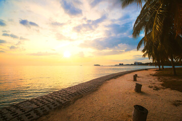 Beautiful sunset sea view.