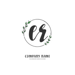 Obraz premium E R ER Initial handwriting and signature logo design with circle. Beautiful design handwritten logo for fashion, team, wedding, luxury logo.
