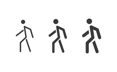 Person walking vector icon. Human figure walk sign.