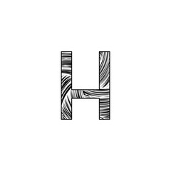 H Letter Initial Letter Logo, Black and white art style letter vector design template concept
