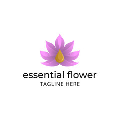 Essential Oil Lotus Flower Logo Template