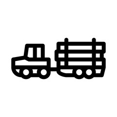 logging delivery transport icon vector. logging delivery transport sign. isolated contour symbol illustration