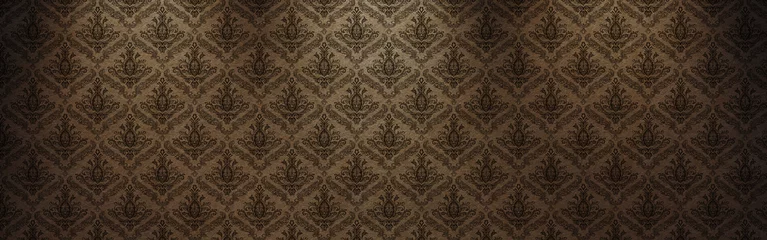 Deurstickers dark, baroque wallpaper may used as background © LeitnerR