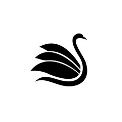 swan logo, Emblem design on white background.