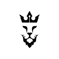 Lion King Logo / Lion head and crown vector. Elements for brand identity,