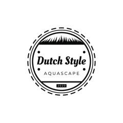 Dutch style logo. Retro badge aquatic planting logo vector design