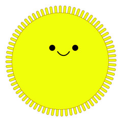 Bright yellow sun on a white background vector illustration