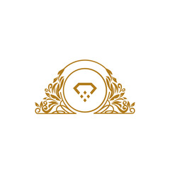 Obraz premium diamond icon, abstract symbol for cosmetics and packaging,hand crafted or beauty products.
