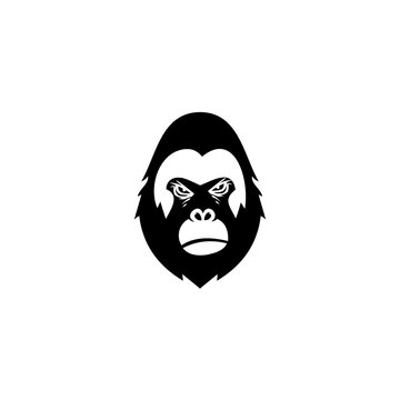 Vector illustration fierce gorilla, Modern Head Monkey Logo Vector,mascot