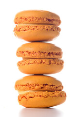 Three macaroons standing on top of each other