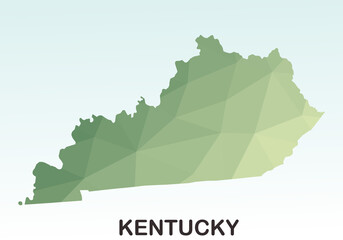 Kentucky States Map, Polygonal Geometric,Green Low Poly Styles, Vector Illustration eps 10, Modern Design, High Detailed