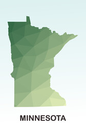 Minnesota States Map, Polygonal Geometric,Green Low Poly Styles, Vector Illustration eps 10, Modern Design, High Detailed