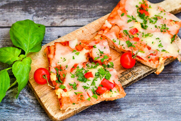  Home mae italian bruschetta with tomatoes and basil