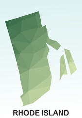 Rhode Island States Map, Polygonal Geometric,Green Low Poly Styles, Vector Illustration eps 10, Modern Design, High Detailed