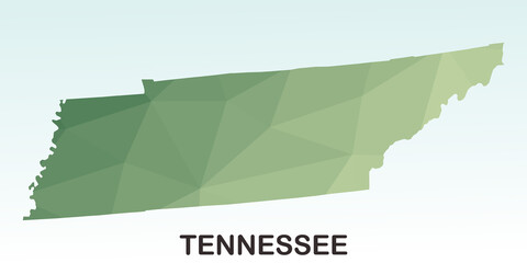 Low Poly Styles of Indiana States Map vector illustration green triangles geometric polygonal