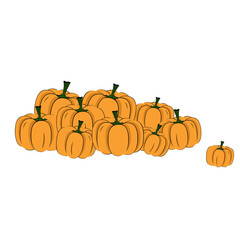 heap with pumpkins in cartoon style. isolated objects