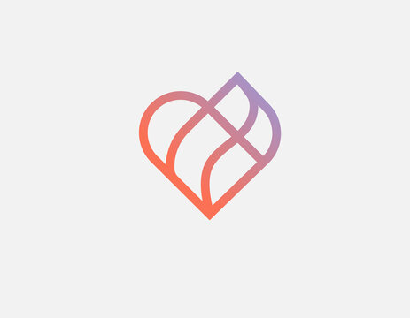 Creative gradient logo icon linear image heart pattern