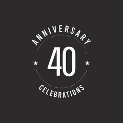 40 Years Anniversary Celebration Vector Logo Icon Template Design Illustration