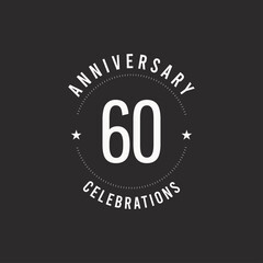 60 Years Anniversary Celebration Vector Logo Icon Template Design Illustration
