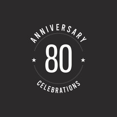 80 Years Anniversary Celebration Vector Logo Icon Template Design Illustration