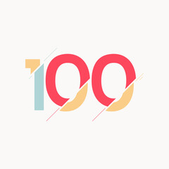 100 Years Anniversary Celebration Vector Logo Icon Template Design Illustration