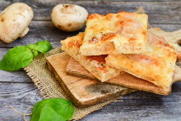  Home made italian  focaccia bread with cheese