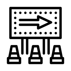 road mark show direction icon vector. road mark show direction sign. isolated contour symbol illustration