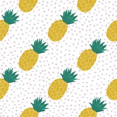 Geometric decorative pineapple pattern. Exotic tropical fruits endless wallpaper.