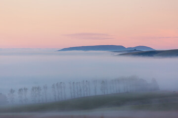 Fototapeta na wymiar Fog in the fields