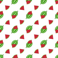 Seamless watermelon icon. Watermelon vector pattern for textile or background