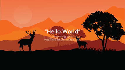 Fototapeta na wymiar Premium vector banners with polygonal landscape illustration background